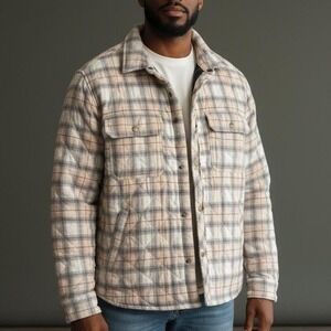 Men's BDG quilted jacket cream and white size med